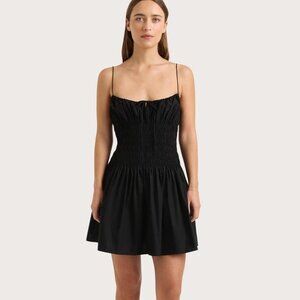 Faithfull the Brand black mini dress with adjustable straps